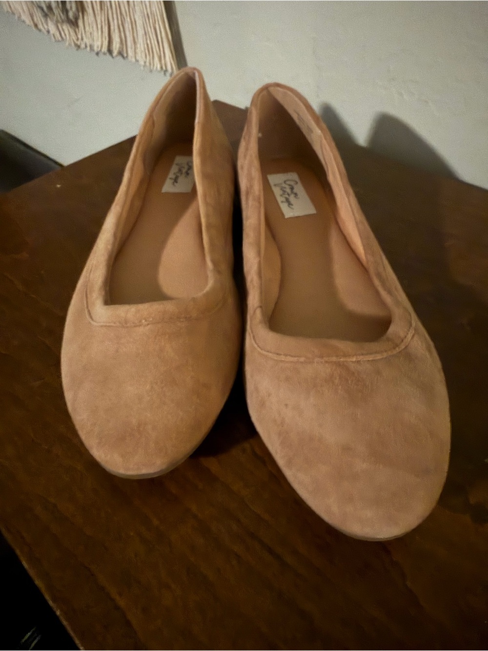 Crown Suede Ballet Flats in Tan - 7.5